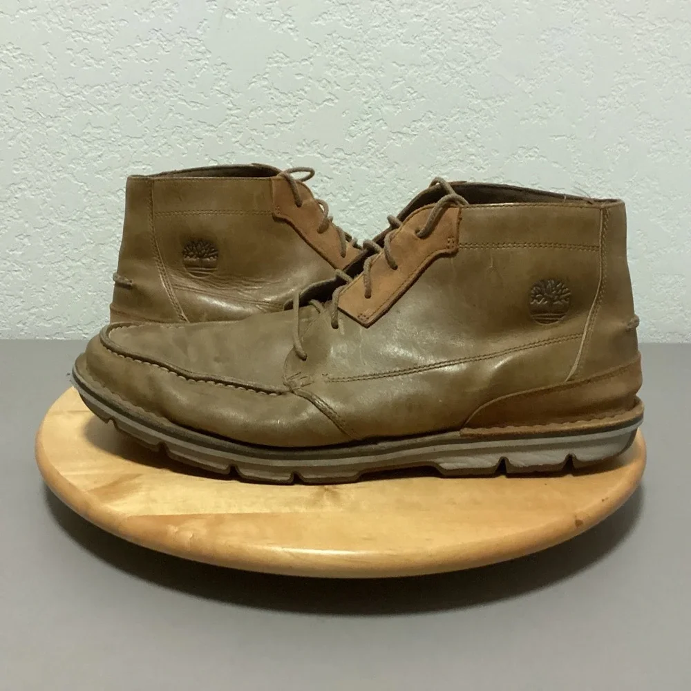 Timberland‎ Men's Brown Leather Chukka Boots Lace Up Casual Size 14W A0960
